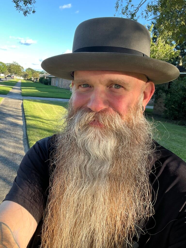 Finished gray 100% beaver pork pie worn outdoors after completion of Project PM-26-011.